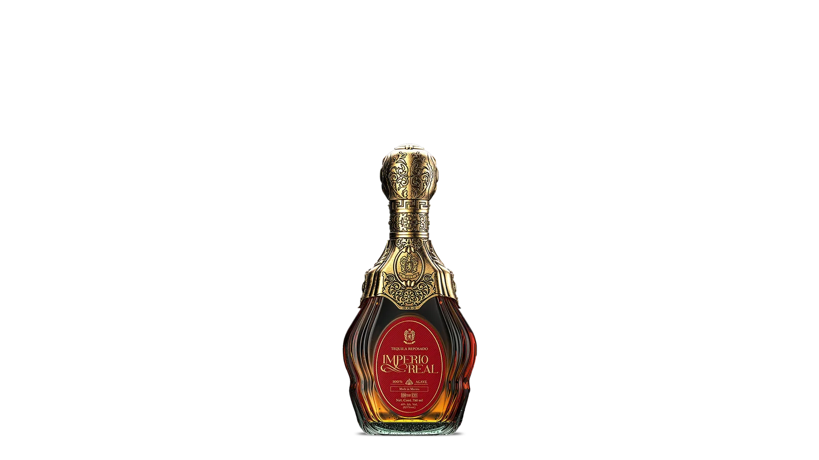 Imperio Real Reposado tequila bottle aged in American white oak